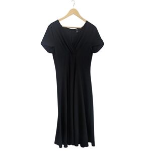 2/$15 Woman's Shein Elegant-Black-Surplice Neck Flare Hem Dress- Size Large